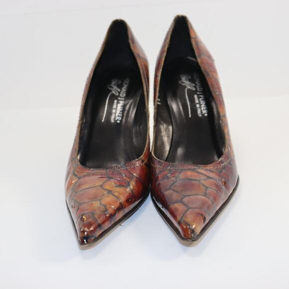 Donald J Pliner Brown Textured Leather Heels Size 6.5 - Picture 3 of 8